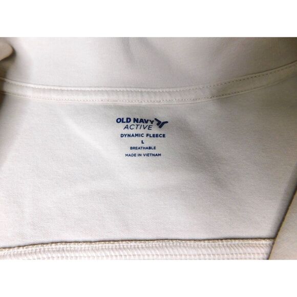 Woman's Quarter Zip Sweatshirt Dynamic Fleece Sz. L Off White Thumbhole Cuff - Picture 4 of 9
